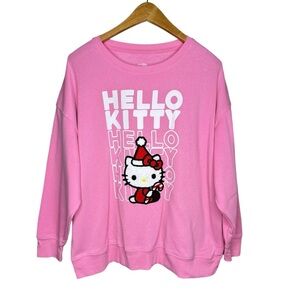 Hello Kitty Pink Holiday Sweatshirt Women’s XL Sanrio Hybrid‎ Apparel 2024